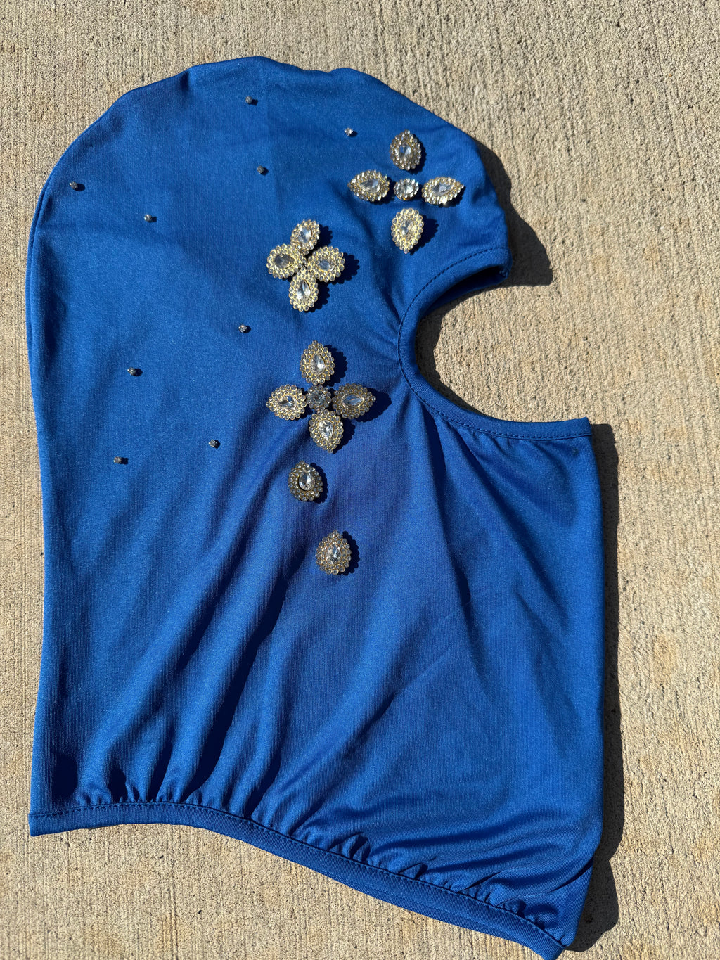 Blue/ Pearl Studded ‘Diamond Clouds’ 1of1 Galaclava